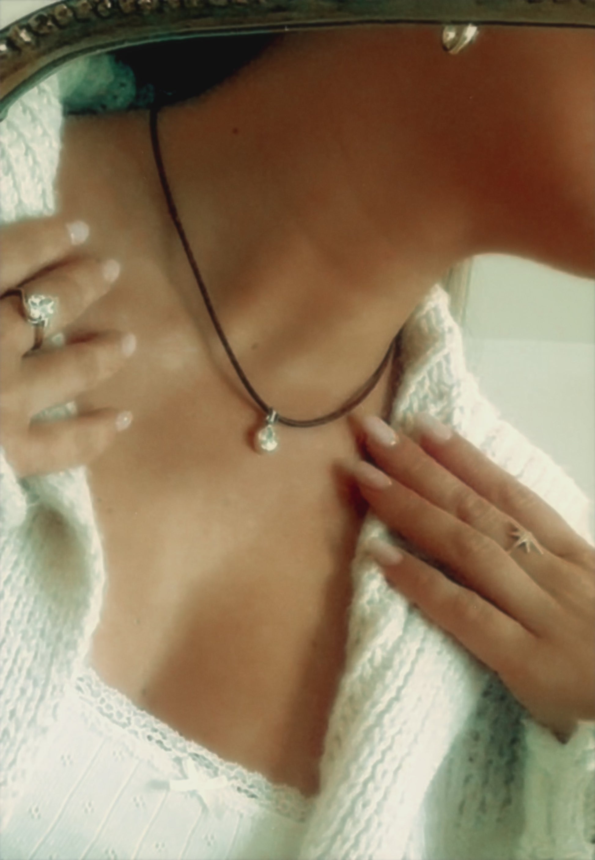 Leather Teardrop Necklace