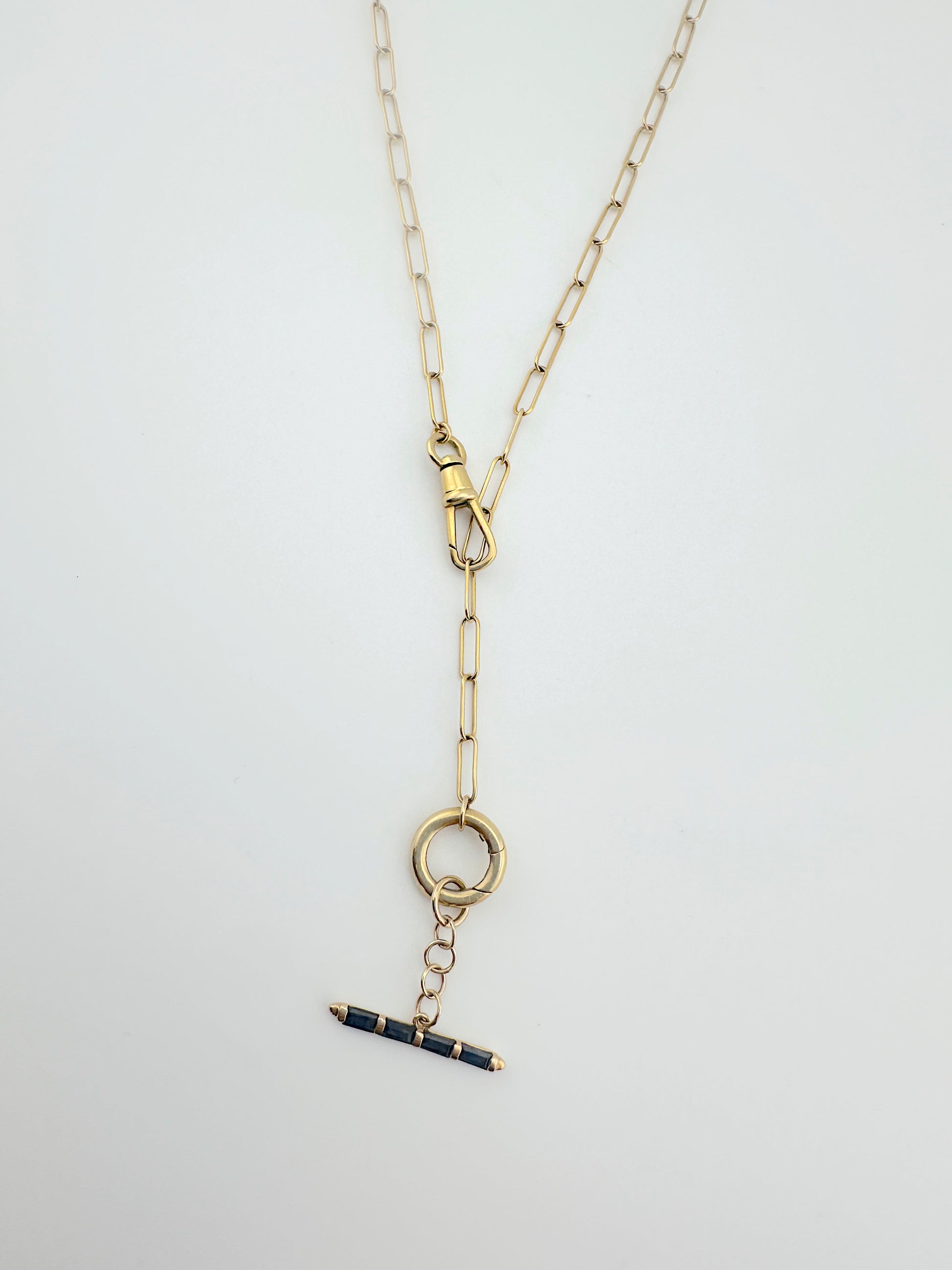 14k Blue Sapphire Toggle Charm